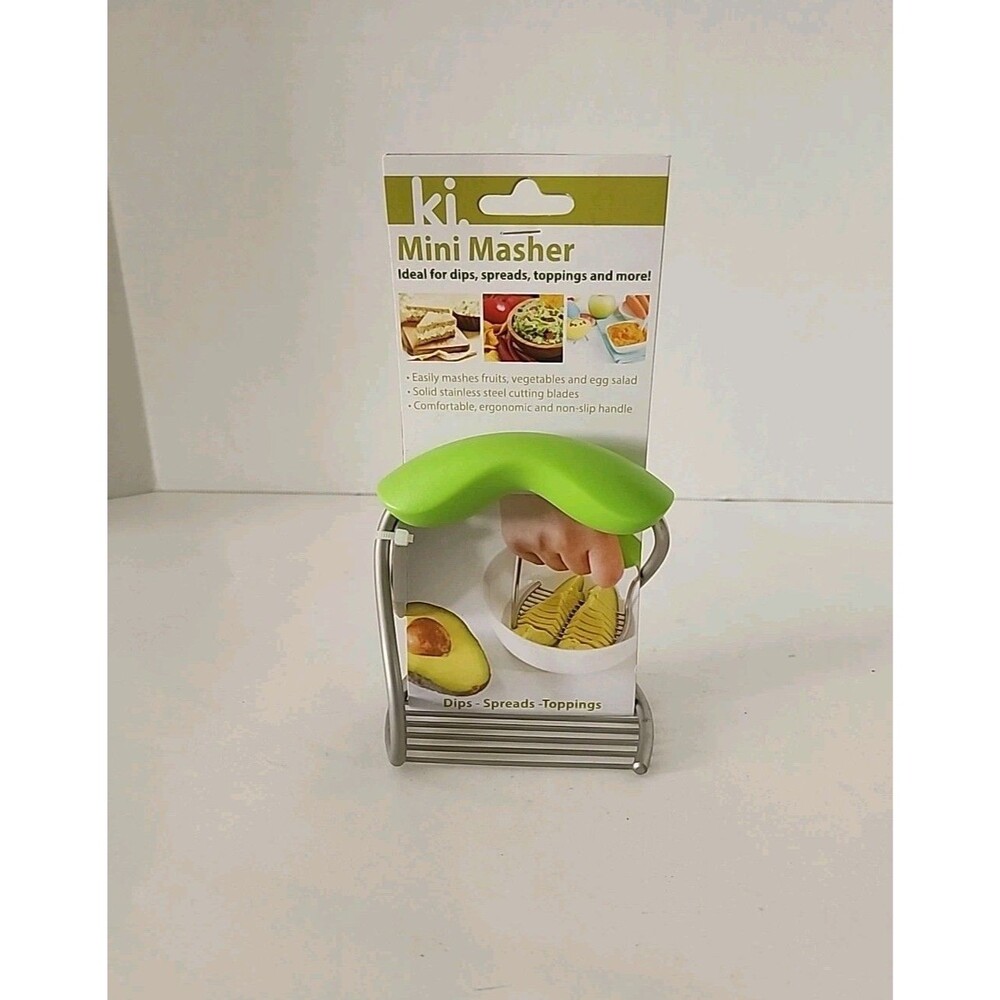 Ki Kitchen Avocado Masher Dips Spreads Eggs Solid Stainless Steel Blades New